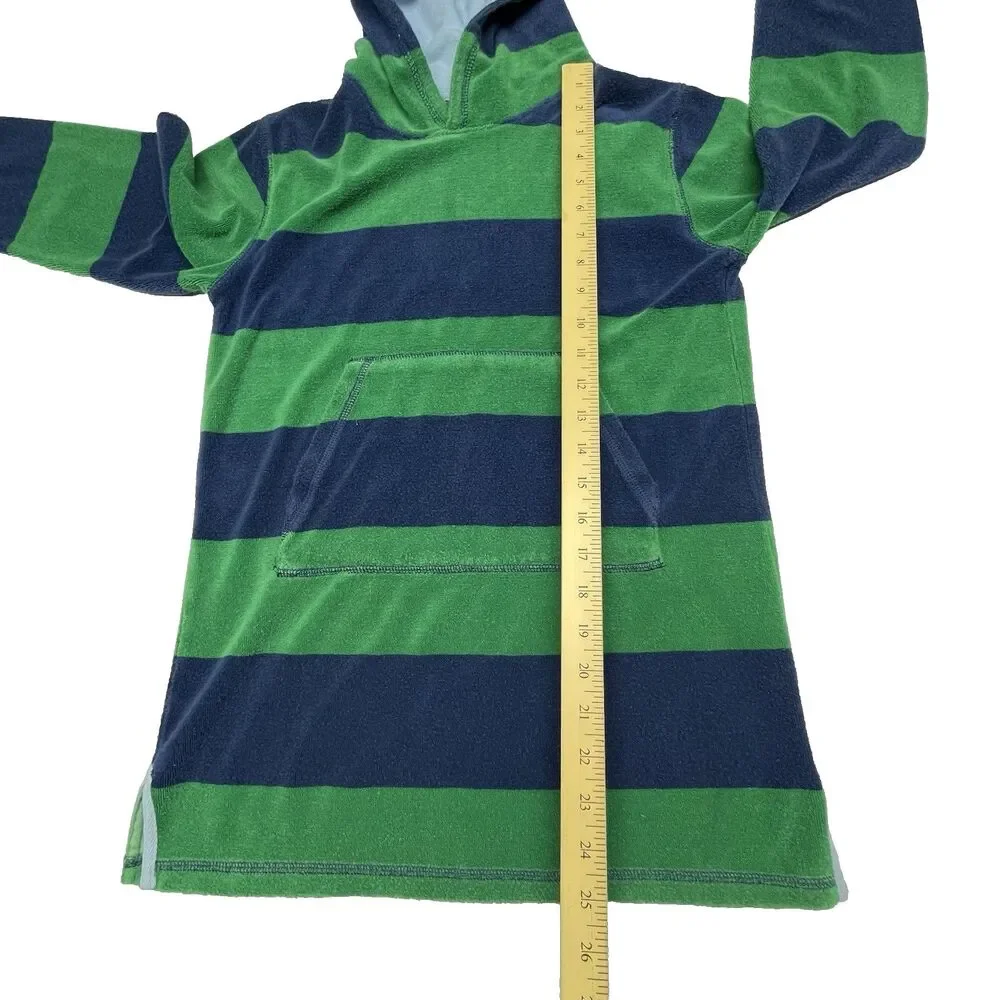 Mini Biden Swim Cover Up Terry Cloth Green Blue Stripes Boy Size 9-10